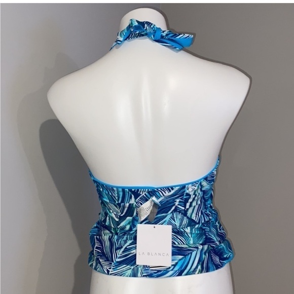 LA BLANCA SWIMWEAR Sketched Reversible Halter Tankini Top Size 6 NEW! - Picture 6 of 6